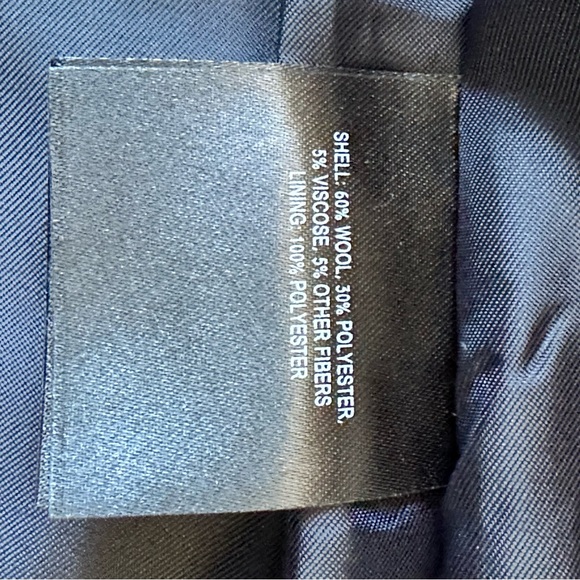 NWT T Tahari Wool Peacoat Classic Double Breast Military Coat,Navy/Gold XS, M - Picture 12 of 15